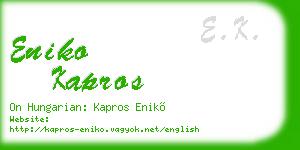 eniko kapros business card